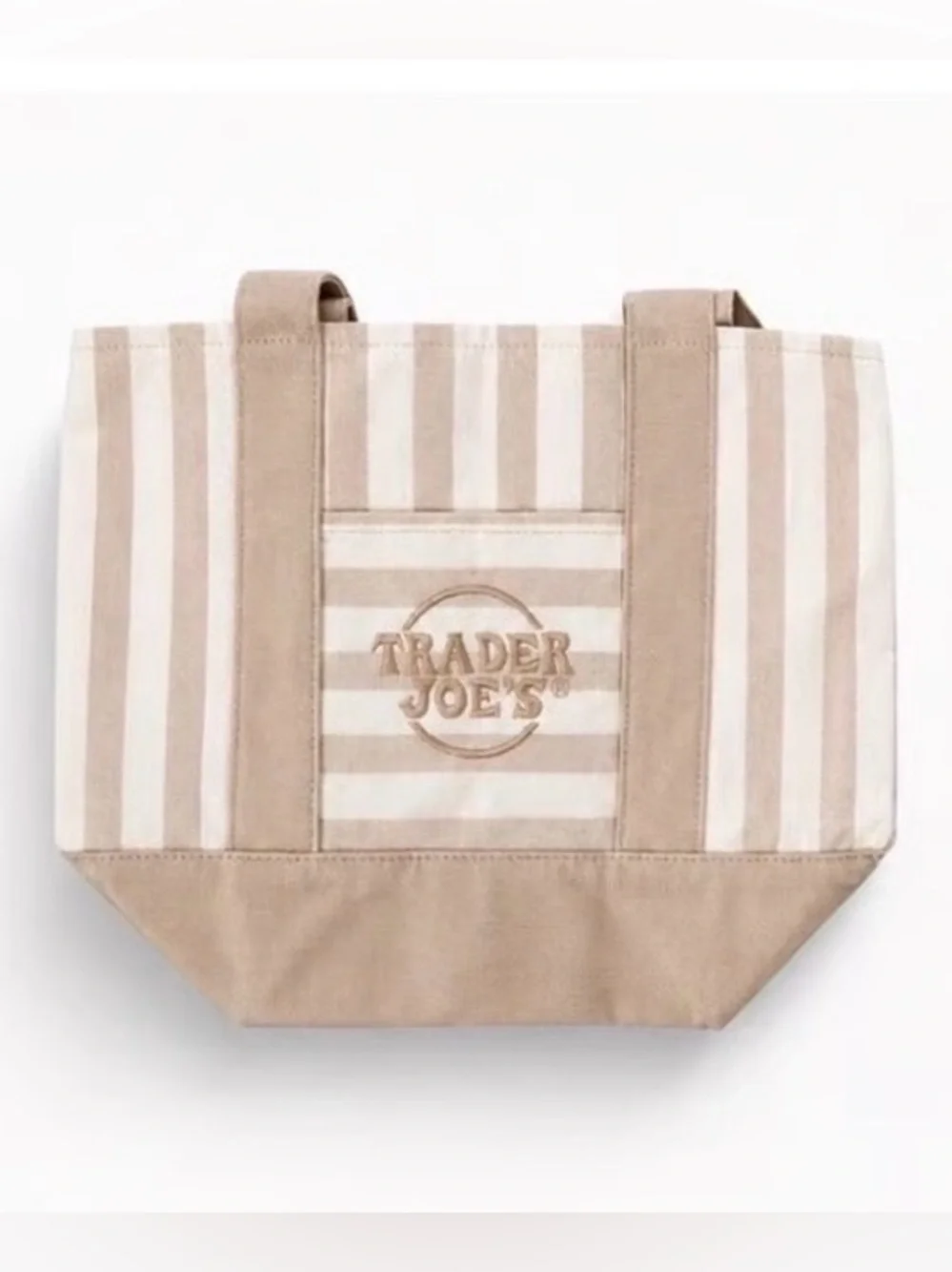 Cream Stripe Canvas Tote Bag - Trader Joe’s